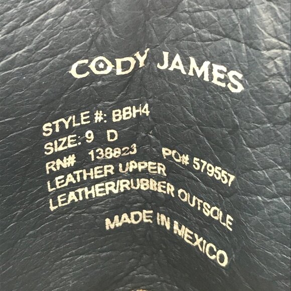 Cody James Bull Shoulder Mens Black Gray Leather Western Boots Mens 9 D BBH4 - Picture 8 of 13